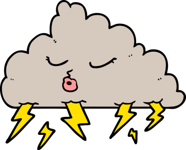 bir insan tarafından çizilmiş bir gökgürültüsü bulutu