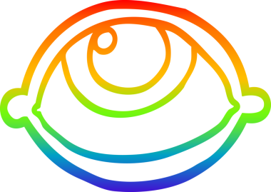 Gökkuşağı gradyan çizgi çizimi. Hepsi bir insan tarafından çizilmiş.