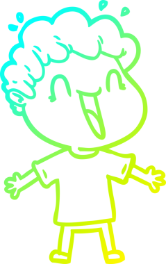 Bir insan tarafından çizilmiş mutlu bir adamın soğuk çizgi çizimi.