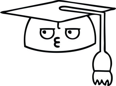 Mezuniyet şapkası çizimi bir insan tarafından çizilmiş.