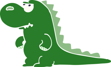 Çizgi film karalaması bir insan tarafından çizilmiş rahatsız bir dinozor.