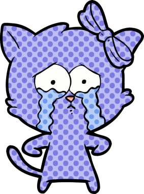 Bir insan tarafından çizilmiş çizgi film kedisi.