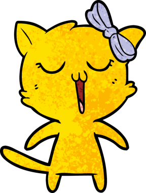 Bir insan tarafından çizilmiş çizgi film kedisi.