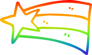 Bir insan tarafından çizilmiş gökkuşağı gradyan çizgi çizimi.