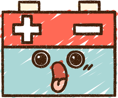 Bir insan tarafından çizilmiş pil tebeşiri.