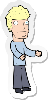 Bir insan tarafından çizilmiş, kafası karışmış bir adamın çıkartması.