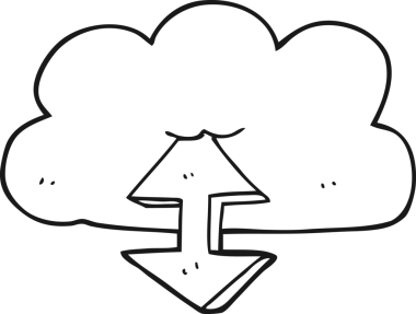 Bir insan tarafından çizilmiş siyah beyaz karikatür dijital bulut