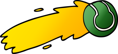 Bir insan tarafından çizilmiş uçan tenis topu karalaması.