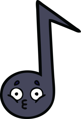 Bir insan tarafından çizilmiş güzel bir nota karikatürü.