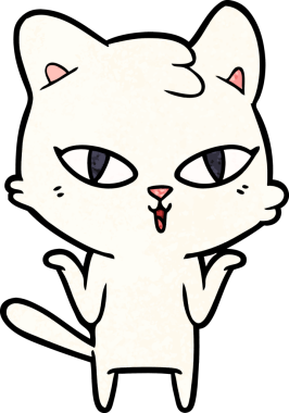 Bir insan tarafından çizilmiş çizgi film kedisi.