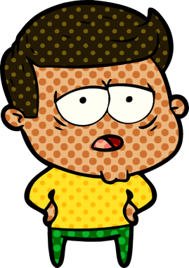 Bir insan tarafından çizilmiş yorgun bir adam.