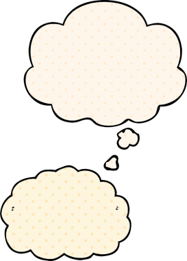 Çizgi roman tarzında bir insan tarafından çizilmiş düşünce baloncuğu olan çizgi film bulutu