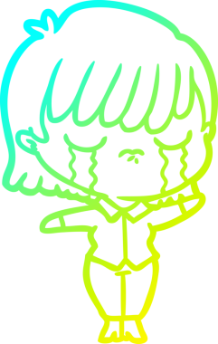 Bir insan tarafından çizilmiş ağlayan bir karikatür çizimi.