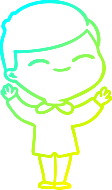 Bir insan tarafından çizilmiş gülümseyen bir çizgi film karakteri çizimi