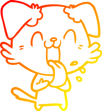 Bir insan tarafından çizilmiş çizgi film köpeğinin sıcak çizgi çizimi