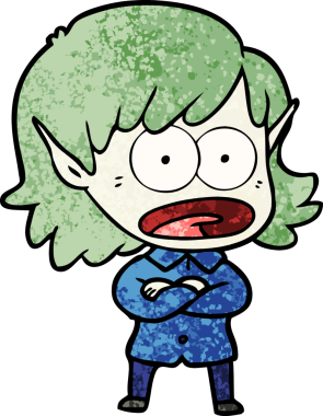 Bir insan tarafından çizilen elf kızı şok etti.