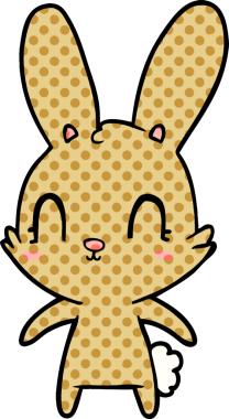 Bir insan tarafından çizilmiş şirin çizgi film tavşanı.