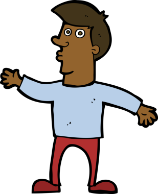 Bir insan tarafından çizilmiş endişeli bir adam.