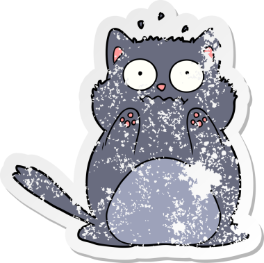 Bir insan tarafından çizilmiş endişeli bir karikatür çıkartması.