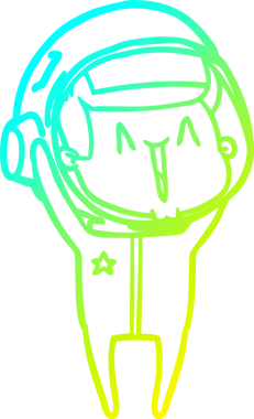 Bir insan tarafından çizilmiş mutlu bir astronotun soğuk gradyan çizimi.