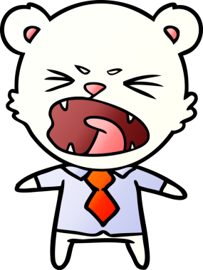 Bir insan tarafından çizilmiş kızgın kutup ayısı çizgi filmi.