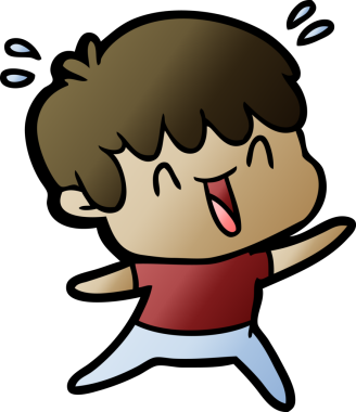 Bir insan tarafından çizilmiş gülen çocuk.