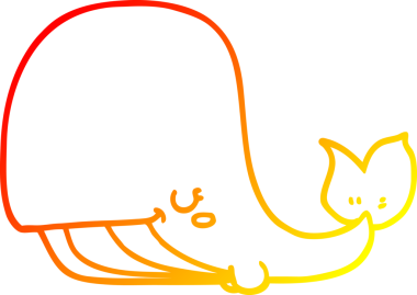 Bir insan tarafından çizilmiş karikatür balinası çizimi