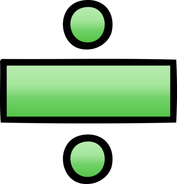 Bir insan tarafından çizilmiş bir bölme sembolünün gölgelenmiş çizimi