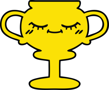 Bir insan tarafından çizilmiş sevimli bir kupa karikatürü.