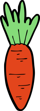 Bir insan tarafından çizilmiş havuç.