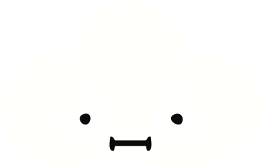 Bir insan tarafından çizilmiş beyaz bulutun düz renkli retro karikatürü