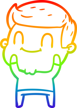 Bir insan tarafından çizilmiş gökkuşağı gradyan çizgi çizimi.