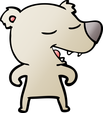 Bir insan tarafından çizilmiş çizgi film ayısı.