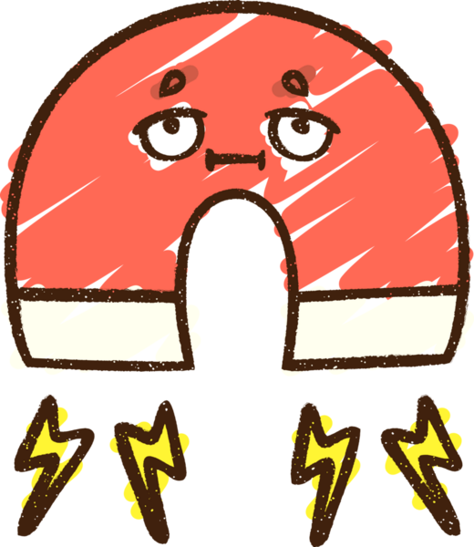 Bir insan tarafından çizilen mıknatıs tebeşiri