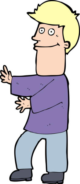 Bir insan tarafından çizilmiş karikatür adam.