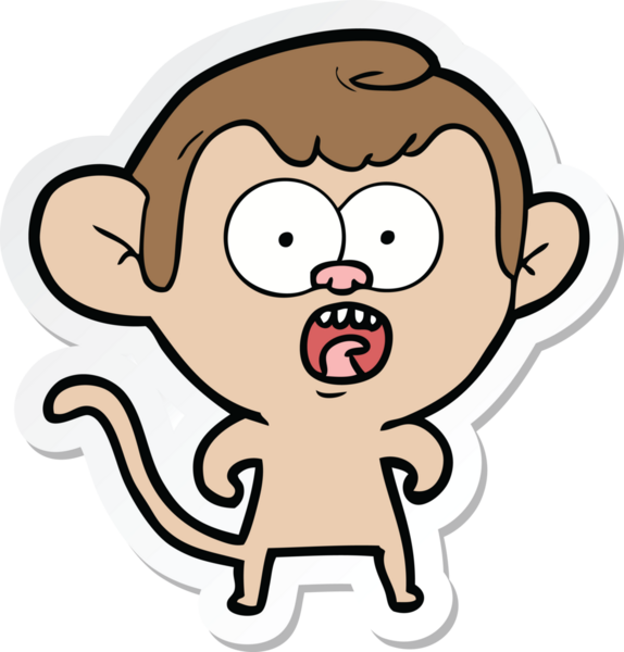 Bir insan tarafından çizilmiş bir karikatür çıkartması.