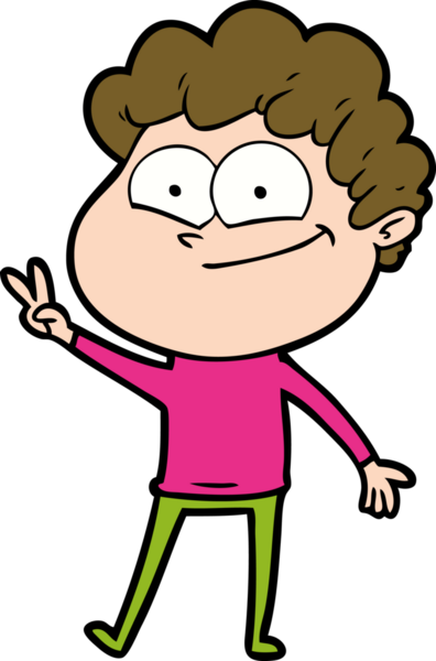 Bir insan tarafından çizilmiş mutlu bir adam.