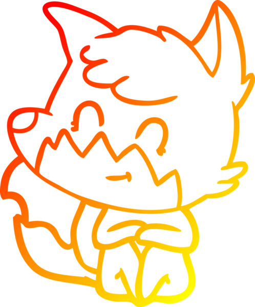 Bir insan tarafından çizilmiş, karikatür, arkadaş canlısı tilki çizimi.