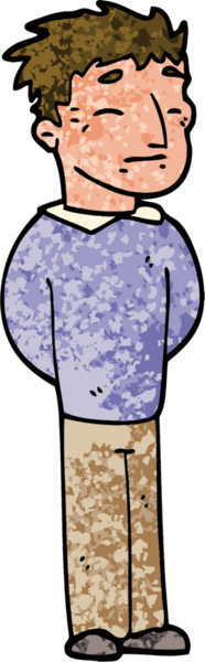 Bir insan tarafından çizilmiş grunge desenli karikatür adam.