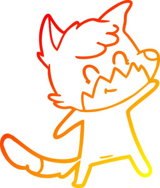 Bir insan tarafından çizilmiş, karikatür, arkadaş canlısı tilki çizimi.