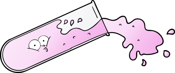 Bir insan tarafından çizilmiş çizgi film test tüpü.