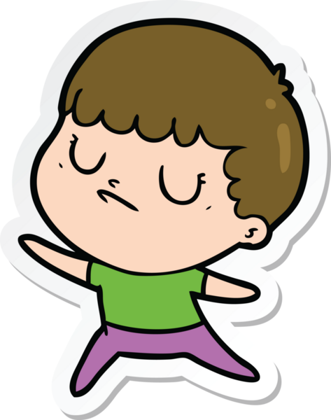 Bir insan tarafından çizilmiş huysuz bir çocuğun çıkartması.