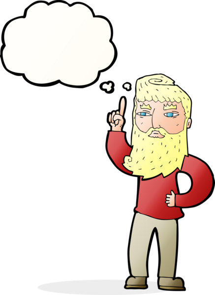 Bir insan tarafından çizilmiş düşünce baloncuğu fikri olan çizgi film adamı.