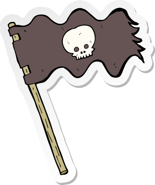 Bir insan tarafından çizilmiş korsan bayrağının çıkartması.