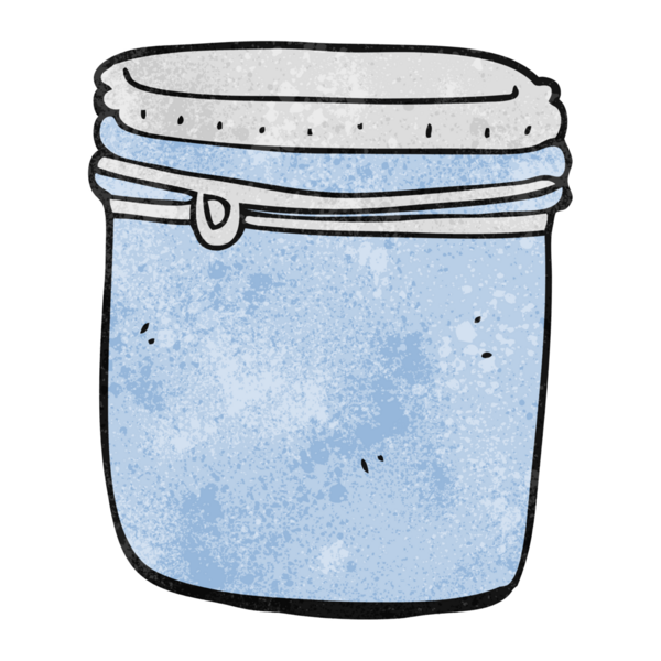 Bir insan tarafından çizilmiş el yapımı karikatür kavanozu.