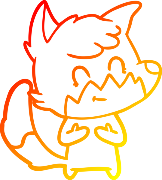 Bir insan tarafından çizilmiş, karikatür, arkadaş canlısı tilki çizimi.