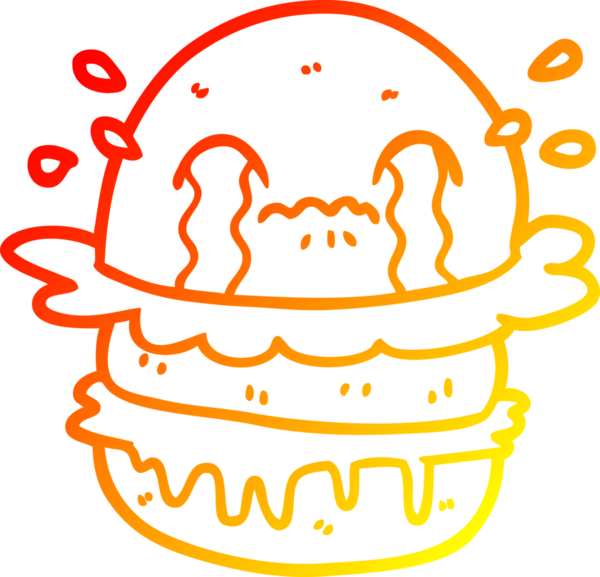 Bir insan tarafından çizilmiş sıcak gradyan çizgi film karakteri.