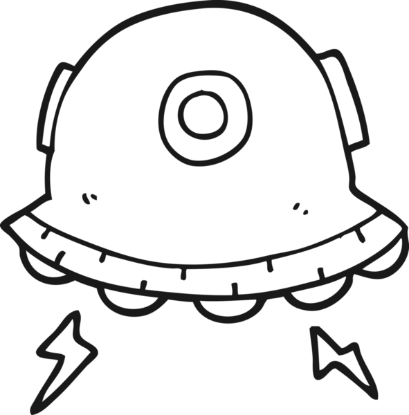 bir insan tarafından çizilmiş UFO çizgi filmi