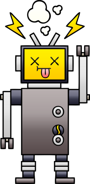 Bir insan tarafından çizilmiş bir robotun gölgelenmiş çizimi