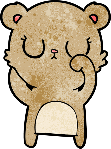 Bir insan tarafından çizilmiş barışçıl çizgi film ayısı.